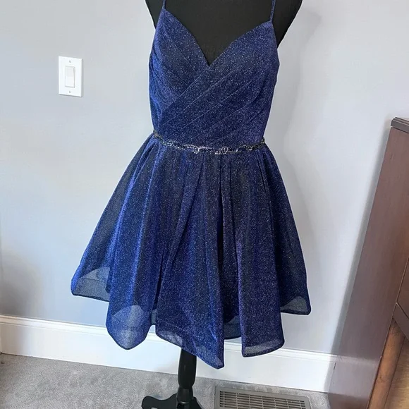 Promgirl Dresses | Promgirl, Deep Sea Shimmer, Size L, Short Prom, Homecoming, Sweet 16 Nwt | Color: Blue | Size: L | Koalagirl15's Closet